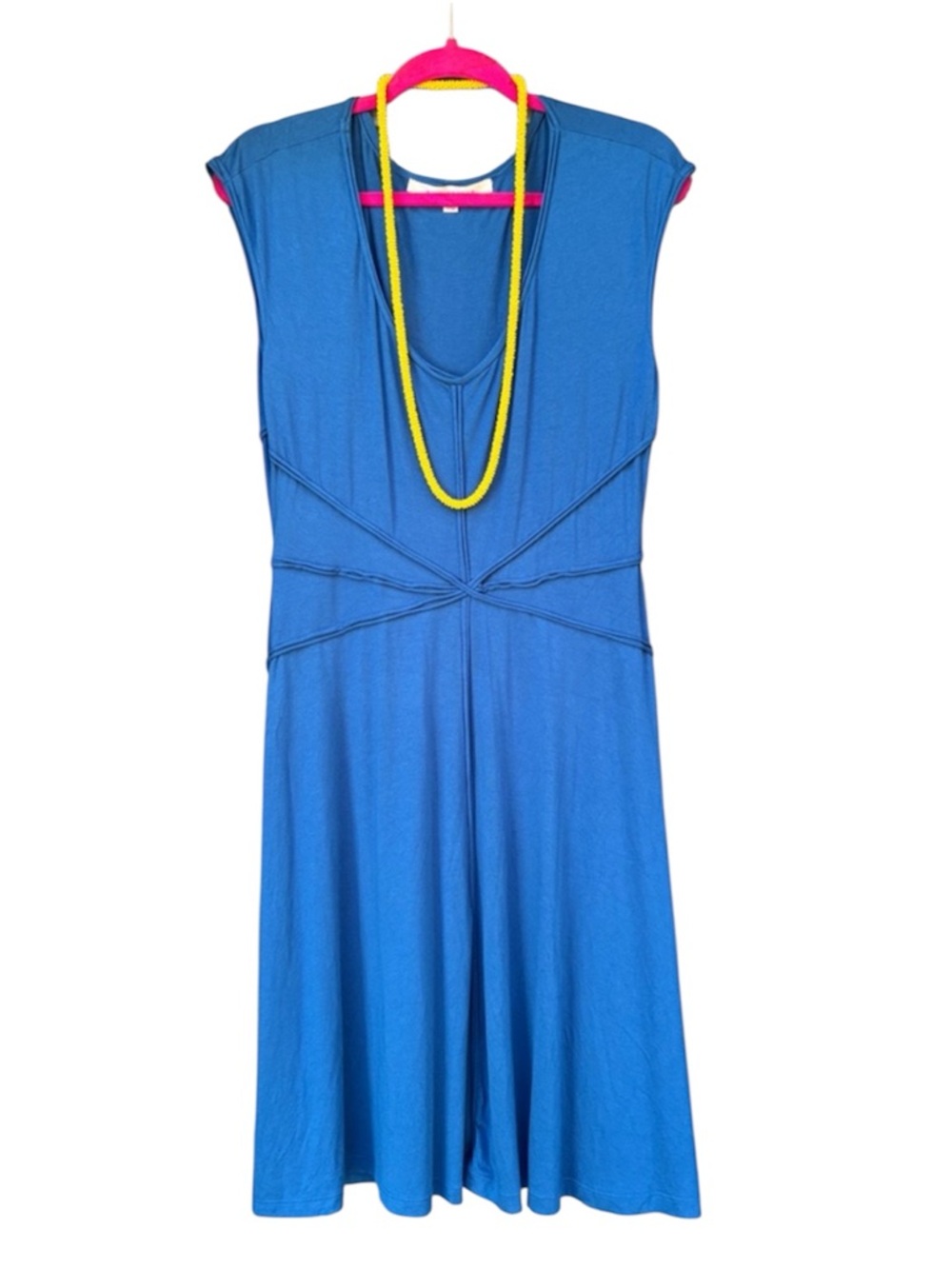 Brilliant blue sleeveless dress pretty and flattering size XL